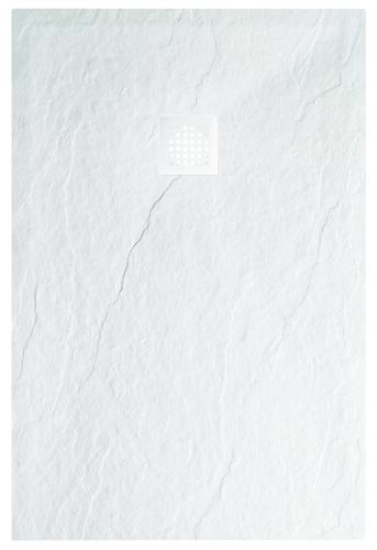 Receveur de douche extra?plat NARA 70x90 - Résine ardoise blanc - Découpable - bonde incluse